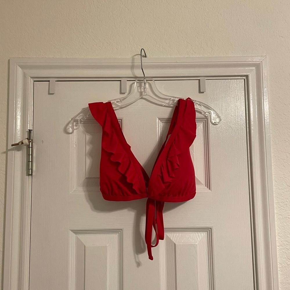 Target Shade & Shore Red Ruffle Bikini Top Size XL